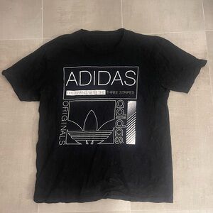Adidas Black Geometric Graphic Short Sleeve Tee